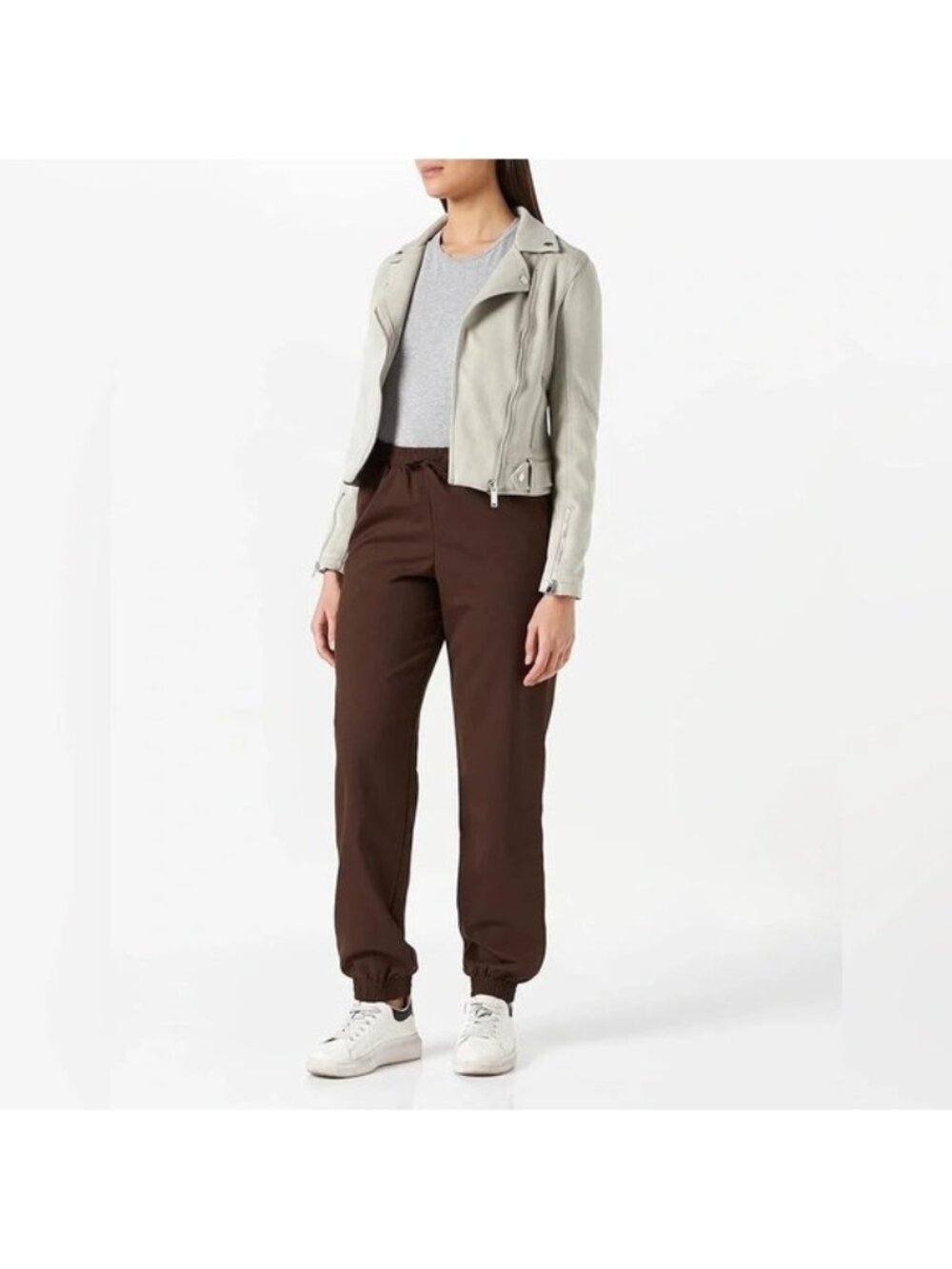 JJXX Women's Jxbelle Brown Wool  Pant / Trousers w Pockets